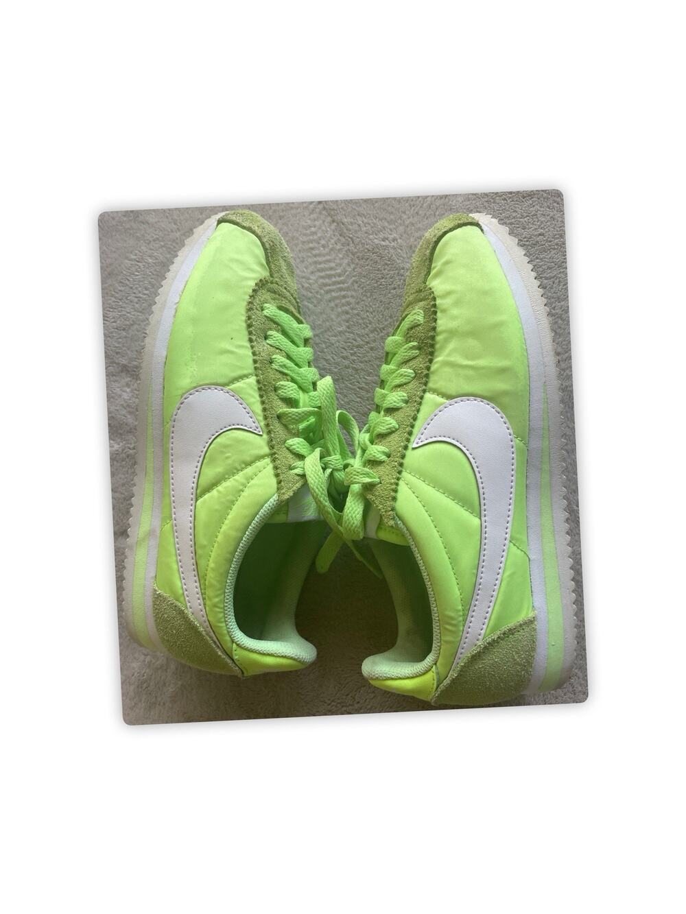 Nike Classic Cortez Nylon 749864-310 Volt Green Sneakers Womens 8.5 EU40